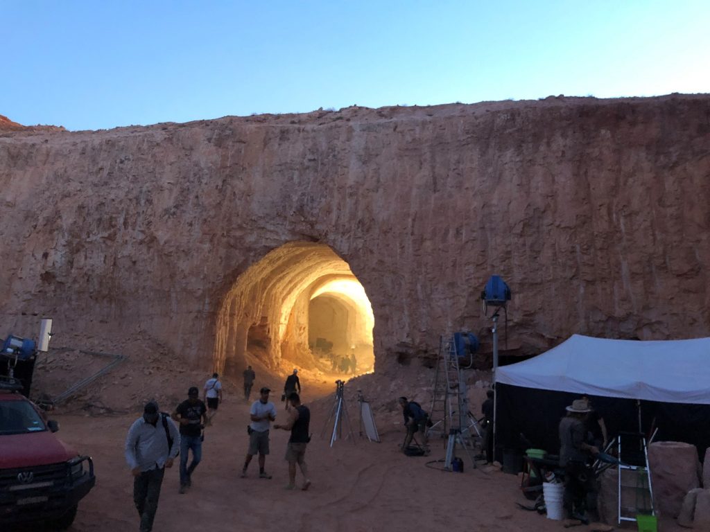 Behind the scenes shot of Mortal Kombat filming on location in Coober Pedy, photo supplied Todd Garner