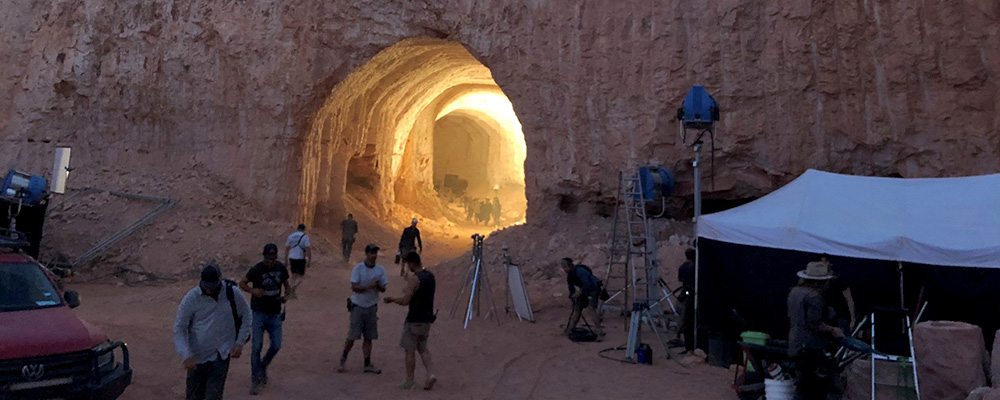 Behind the scenes shot of Mortal Kombat filming on location in Coober Pedy, photo supplied Todd Garner