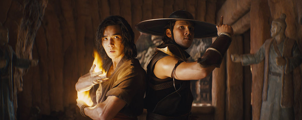 LUDI LIN as Liu Kang and MAX HUANG as Kung Lao in New Line Cinema’s action adventure “Mortal Kombat,” a Warner Bros. Pictures release.  Photo Courtesy Warner Bros. Pictures