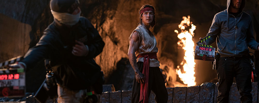 Behind the scenes of Mortal Kombat: Ludi Lin as Liu Kang. Photo-by Mark Rogers, Warner Bros