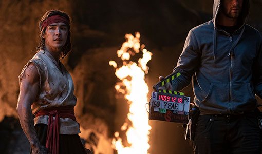 Behind the scenes of Mortal Kombat: Ludi Lin as Liu Kang. Photo-by Mark Rogers, Warner Bros