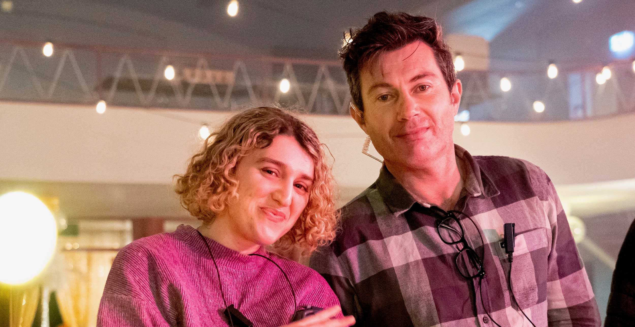 On set of First Day S2 with 3rd AD Anastasia Comelli and Additional AD Brad Lanyon, who was also her Mentor during the Master/Apprentice Program round one, photo by Matt Byrne