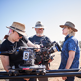 Crew on location in SA for A Sunburnt Christmas (2020), © Every Cloud Productions, photo by Ian Routledge