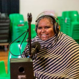 Educator, emerging artist and curator, proud Wangkangurru woman of the Simpson Desert, Marika Davies. Photo credit Jannette Fulham Photography