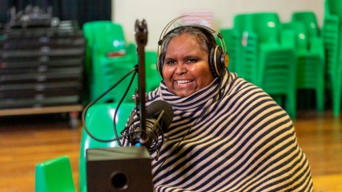 Educator, emerging artist and curator, proud Wangkangurru woman of the Simpson Desert, Marika Davies. Photo credit Jannette Fulham Photography