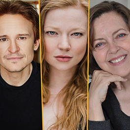 L-R Damon Herriman, Sarah Snook (photo by Alex Vaughan), and Greta Scacchi star in Run Rabbit Run