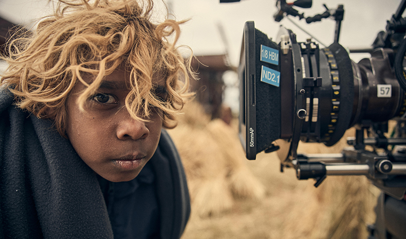 Aswan Reid on the set of THE NEW BOY, Photo by Ben King