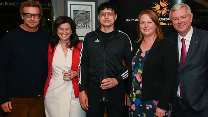 SAFC Limbo preview event: Simon Baker, Andrea Michaels MP, Ivan Sen, Kate Croser, Mike Rann, photo by Naomi Jellicoe