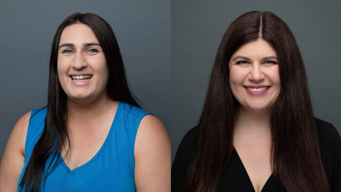 Ellen Williams-Ralfe (left) and Danae Flack (right), photos by Alice Healy