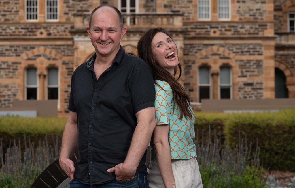 Film Lab: New Voices round 3 team - Craig Jackson and Hannah Moore. Photo by Naomi Jellicoe