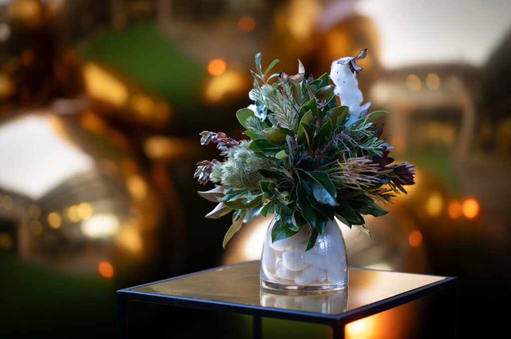 A floral centrepiece.