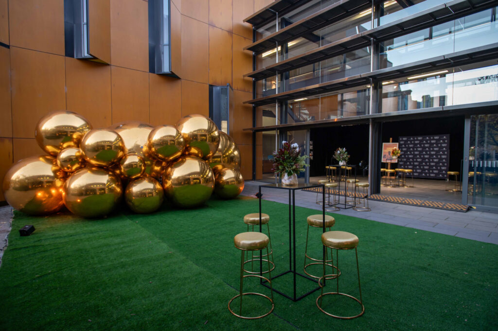 The Adelaide Studios rear courtyard decorated for the event.