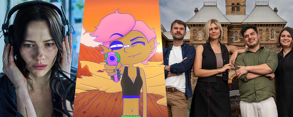 Film Lab: New Voices, L-R: Monolith, Lesbian Space Princess, the creative team on The Debt