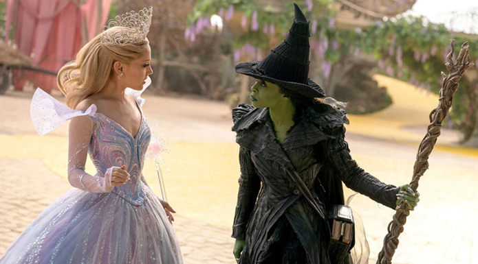 Glinda and Elphaba face off.